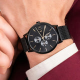 Armani Exchange Cayde Chronograph Black Dial Black Mesh Strap Watch For Men - AX2716 Authentic Buy Shop Now