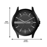 Armani Exchange Hampton Black Dial Black Steel Strap Watch For Men - AX7101 Authentic Buy Shop Now