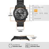 Armani Exchange Chronograph Black Dial Black Steel Strap Watch For Men - AX7140 Authentic Buy Shop Now