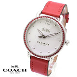 Coach Delancey White Dial Red Leather Strap Watch for Women - 14502878 Authentic Buy Shop Now