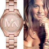 Michael Kors Slim Runway Rose Gold Dial Rose Gold Steel Strap Watch for Women - MK3549 Authentic Buy Shop Now