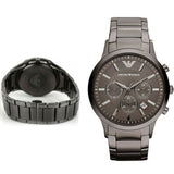 Emporio Armani Classic Chronograph Grey Dial Grey Steel Strap Watch For Men - AR2454 Authentic Buy Shop Now