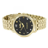 Coach Delancey Black Dial Gold Steel Strap Watch for Women - 14502813 Authentic Buy Shop Now