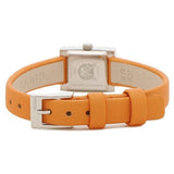 Gucci G-Frame Square Mother of Pearl Orange Dial Orange Leather Strap Watch For Women - YA128532 Authentic Buy Shop Now