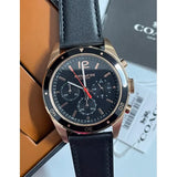 Coach Sullivan Chronograph Black Dial Black Leather Strap Watch for Men - 14602087 Authentic Buy Shop Now