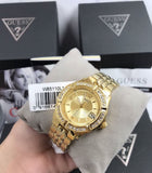 Guess Dazzling Diamonds Gold Dial Gold Steel Strap Watch for Women - W85110L1 Authentic Buy Shop Now