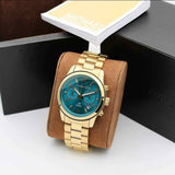 Michael Kors Runway Hunger Stop100 Series Blue Dial Gold Steel Strap Watch for Women - MK5815 Authentic Buy Shop Now