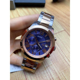 Guess Atlas Chronograph Blue Dial Two Tone Steel Strap Watch for Men - W0668G6 Authentic Buy Shop Now