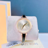Michael Kors Jaryn Quartz Gold Dial Black Steel Strap Watch For Women - MK4544 Authentic Buy Shop Now