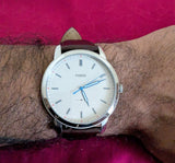 Fossil Minimalist Off White Dial Brown Leather Strap Watch for Men - FS5306 Authentic Buy Shop Now