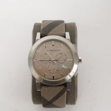 Burberry The City Smoke Dial Checked Brown Leather Strap Watch for Men - BU9358 Authentic Buy Shop Now