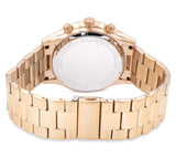 Michael Kors Slim Runway Chronograph Gold Dial Gold Steel Strap Watch For Men - MK8909 Authentic Buy Shop Now