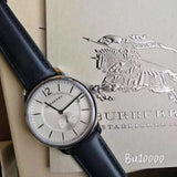 Burberry The Classic Horseferry Beige Dial Black Leather Strap Watch for Men - BU10000 Authentic Buy Shop Now