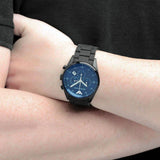 Emporio Armani Sportivo Chronograph Blue Dial Black Strap Watch For Men - AR5921 Authentic Buy Shop Now