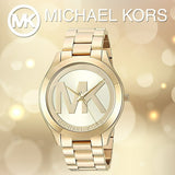 Michael Kors Slim Runway Analog Gold Dial Gold Steel Strap Watch For Women - MK3739 Authentic Buy Shop Now