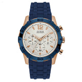 Guess Caliber Chronograph White Dial Blue Silicone Strap Watch for Men - W0864G5 Authentic Buy Shop Now