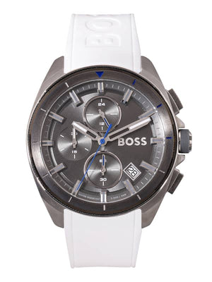 Hugo Boss Volane Grey Dial White SIlicone Strap Watch for Men - 1513948 Authentic Buy Shop Now