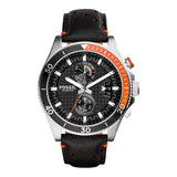 Fossil Wakefield Chronograph Black Dial Black Leather Strap Watch for Men - CH2953 Authentic Buy Shop Now