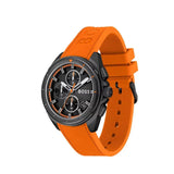Hugo Boss Volane Black Dial Orange Silicone Strap Watch for Men - 1513957 Authentic Buy Shop Now