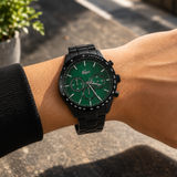 Lacoste Boston Green Dial Black Steel Strap Watch for Men - 2011270 Authentic Buy Shop Now