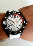 Tommy Hilfiger Nolan Multi Function White Dial White Rubber Strap Watch for Men - 1791146 Authentic Buy Shop Now