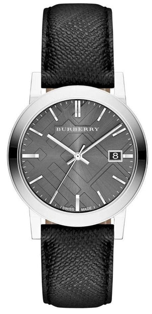 Burberry The City Grey Dial Black Leather Strap Watch for Men - BU9030 Authentic Buy Shop Now