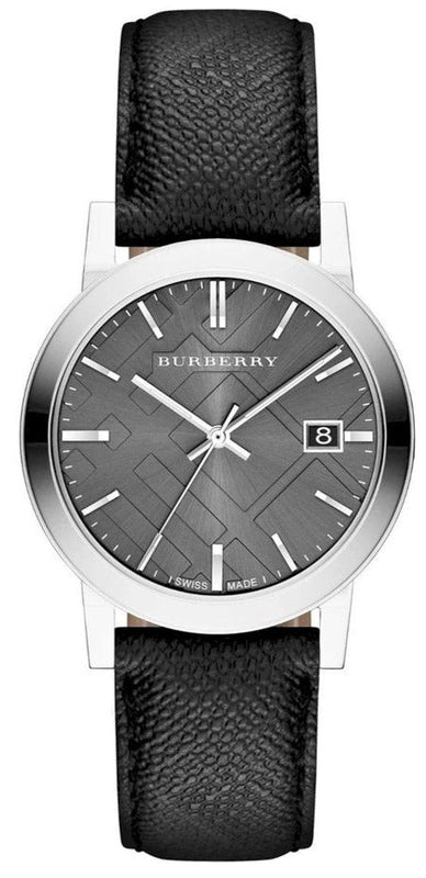 Burberry The City Grey Dial Black Leather Strap Watch for Men - BU9030 Authentic Buy Shop Now