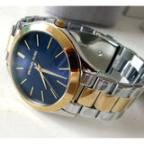 Michael Kors Slim Runway Blue Dial Two Tone Steel Strap Watch for Women - MK3479 Authentic Buy Shop Now