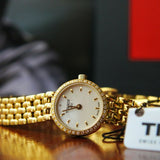 Tissot T-Lady Lovely Mother of Pearl Dial Gold Steel Strap Watch For Women - T058.009.63.116.00 Authentic Buy Shop Now
