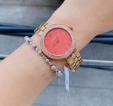 Swarovski Daytime Quartz Coral Dial Rose Gold Steel Strap Watch for Women - 5182250 Authentic Buy Shop Now