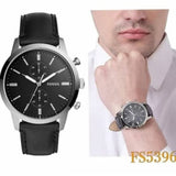 Fossil Townsman Multifunction Black Dial Black Leather Strap Watch for Men - FS5396 Authentic Buy Shop Now