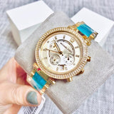 Michael Kors Parker Gold Dial Two Tone Steel Strap Watch for Women - MK6364 Authentic Buy Shop Now