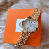 Tory Burch Classic Chronograph White Dial Rose Gold Steel Strap Watch for Women - TBW1033 Authentic Buy Shop Now