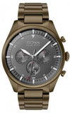 Hugo Boss Pioneer Quartz Gray Dial Brown Steel Strap Watch for Men - 1513715 Authentic Buy Shop Now