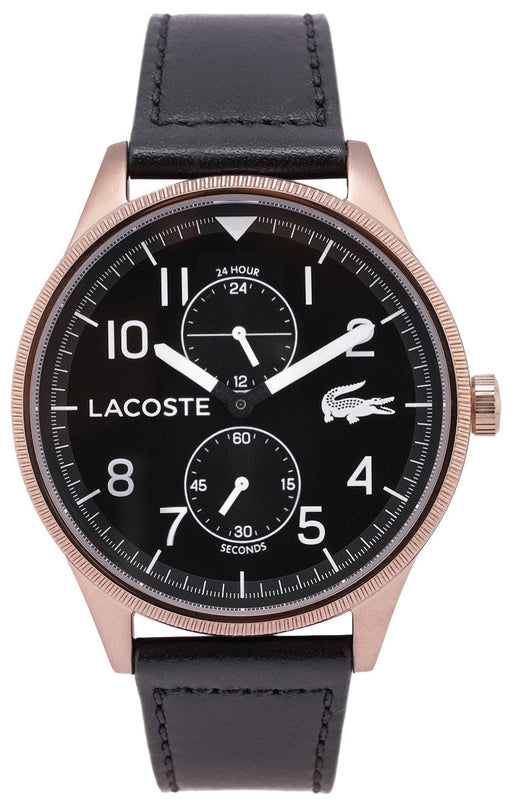 Lacoste Continental Black Dial Black Leather Strap Watch for Men - 2011042 Authentic Buy Shop Now