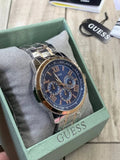 Guess Horizon Chronograph Blue Dial Two Tone Steel Strap Watch For Men - W0379G7 Authentic Buy Shop Now