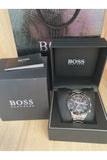 Hugo Boss Rafale Chronograph Black Dial Silver Steel Strap Watch for Men - 1513509 Authentic Buy Shop Now