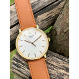 Tissot T Classic Everytime White Dial Brown Leather Strap Watch For Men - T109.410.36.031.00 Authentic Buy Shop Now