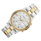 Marc Jacobs Henry Chronograph Silver Dial Two Tone Steel Strap Watch for Women - MBM3197 Authentic Buy Shop Now