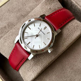 Burberry The City Silver Dial Red Strap Watch for Women - BU9232 Authentic Buy Shop Now