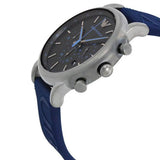 Emporio Armani Luigi Chronograph Black Dial Blue Rubber Strap Watch For Men - AR11023 Authentic Buy Shop Now