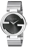 Gucci G Interlocking Black Dial Silver Steel Strap Watch For Women - YA133307 Authentic Buy Shop Now