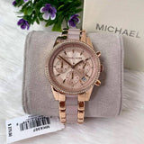 Michael Kors Ritz Chronograph Rose Gold Dial Two Tone Steel Strap Watch for Women - MK6307 Authentic Buy Shop Now