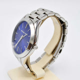 Michael Kors Slim Runway Quartz Blue Dial Silver Steel Strap Watch For Women - MK3379 Authentic Buy Shop Now