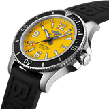 Breitling Superocean Automatic 44mm Yellow Dial Black Rubber Strap Watch for Men - A17367021I1S1 Authentic Buy Shop Now