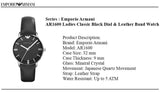 Emporio Armani Classic Quartz Black Dial Black Leather Strap Watch For Women - AR1600 Authentic Buy Shop Now