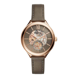 Fossil Suitor Mechanical Grey Dial Grey Leather Strap Watch for Women - BQ3265 Authentic Buy Shop Now
