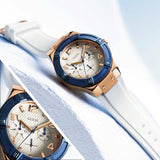 Guess Jet Setter White Dial White Rubber Strap Watch for Women - W0564L1 Authentic Buy Shop Now
