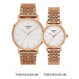 Tissot Everytime Medium White Dial Rose Gold Mesh Bracelet Watch For Men - T109.410.33.031.00 Authentic Buy Shop Now