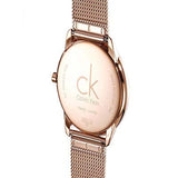 Calvin Klein Minimal Black Dial Rose Gold Mesh Bracelet Watch for Men - K3M21621 Authentic Buy Shop Now